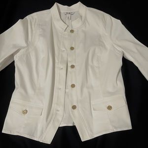 WHBM - 3Q Button Front Sateen Jacket